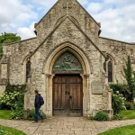 Gothic stone entrance and portal of the Church of St. Jerome (AI Generated Image)